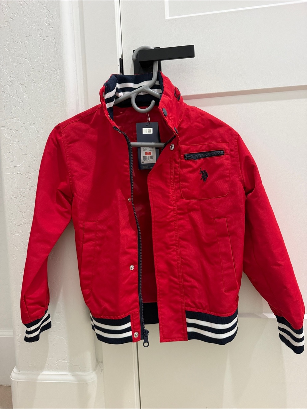 U.S. Polo Assn. Red Kids Jacket with Navy-Trim
